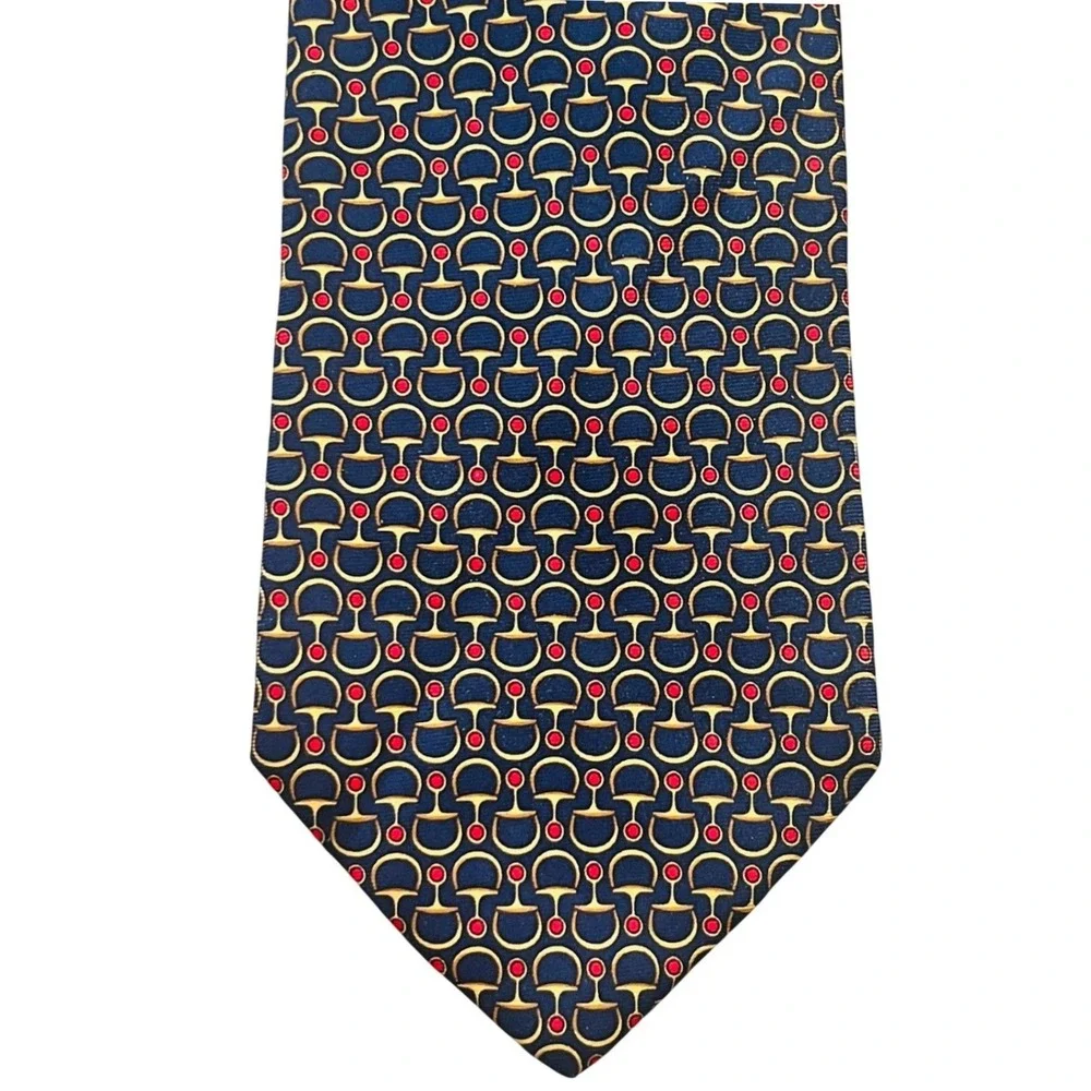 Brooks Brothers 346 Silk Tie Horse Bit Equestrian Pattern Classic Preppy USA